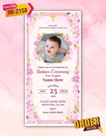 Online Baptism Invitation Card