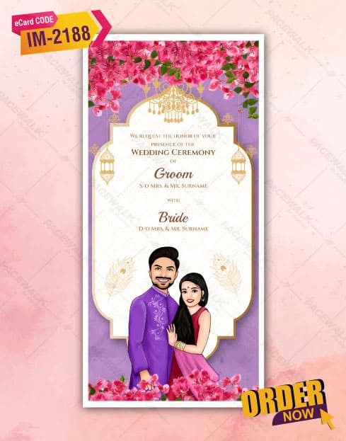 Personalized Wedding Caricature Card