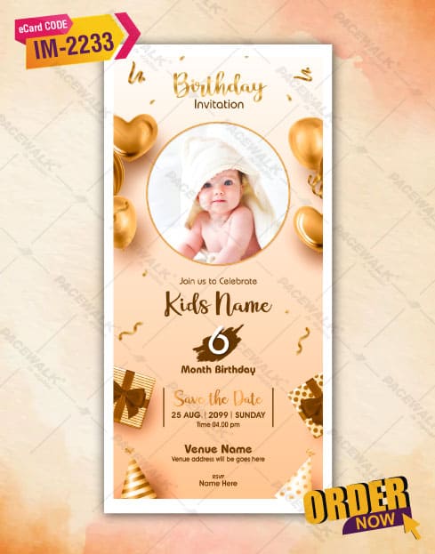 6th Birthday Invitation Card