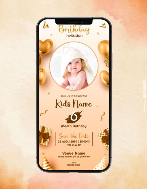 6th Birthday Invitation Card