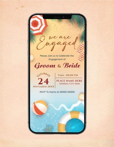 Beach Engagement Invitation