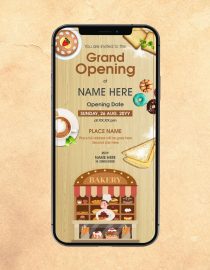 Cake Shop Opening Invitation Card