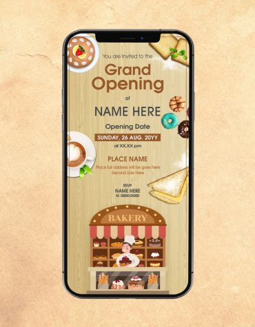 Cake Shop Opening Invitation Card