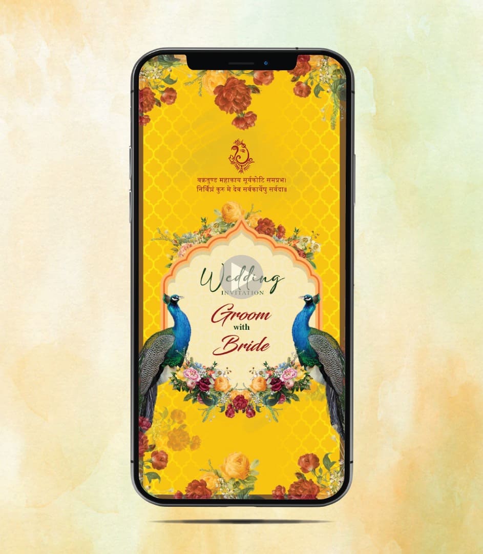 Floral Yellow Theme Wedding Invitation Video