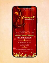 Ganesh Puja Invitation Card