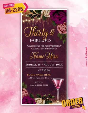 Thirty And Fabulous Birthday Invitation