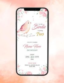 Bird Theme Birthday Invitation