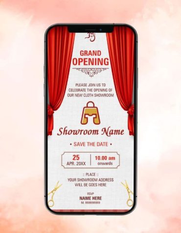 Cloth Shop Opening Invitation Card