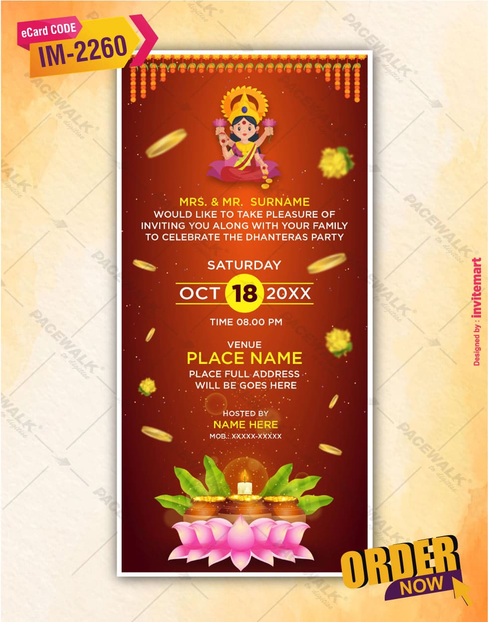 Dhanteras Invitation Card