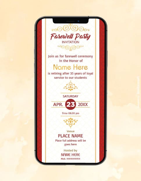 Farewell Invitation Card Online