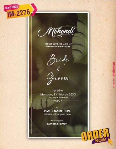 Mehendi Ceremony Invitation Card