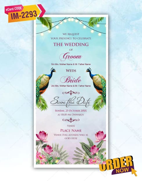 Modern Caricature Wedding Card