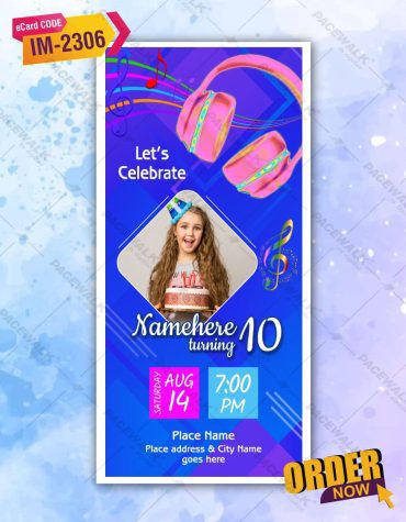 Music Theme Teen Girl Invitation