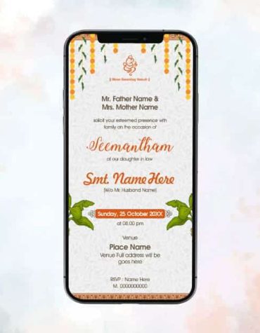 Seemantham Invitation Card
