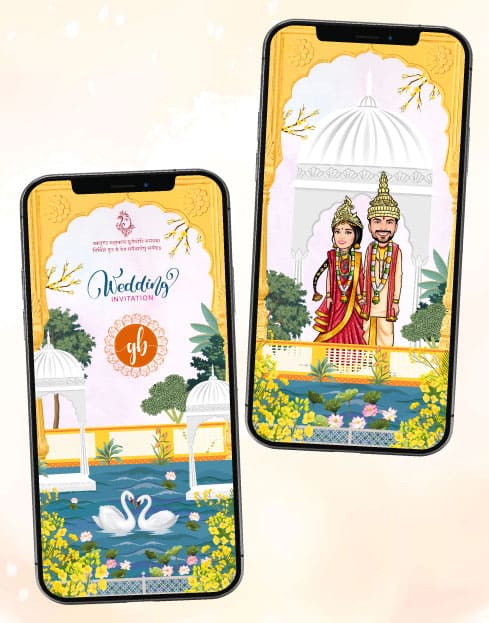 Bengali Caricature Wedding Invitation Card