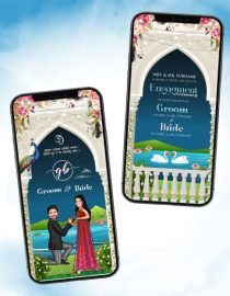 Caricature Engagement Invitation Card
