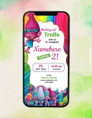 Trolls Birthday Invitation