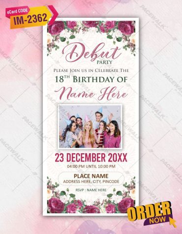 18th Birthday Layout Debut Invitation