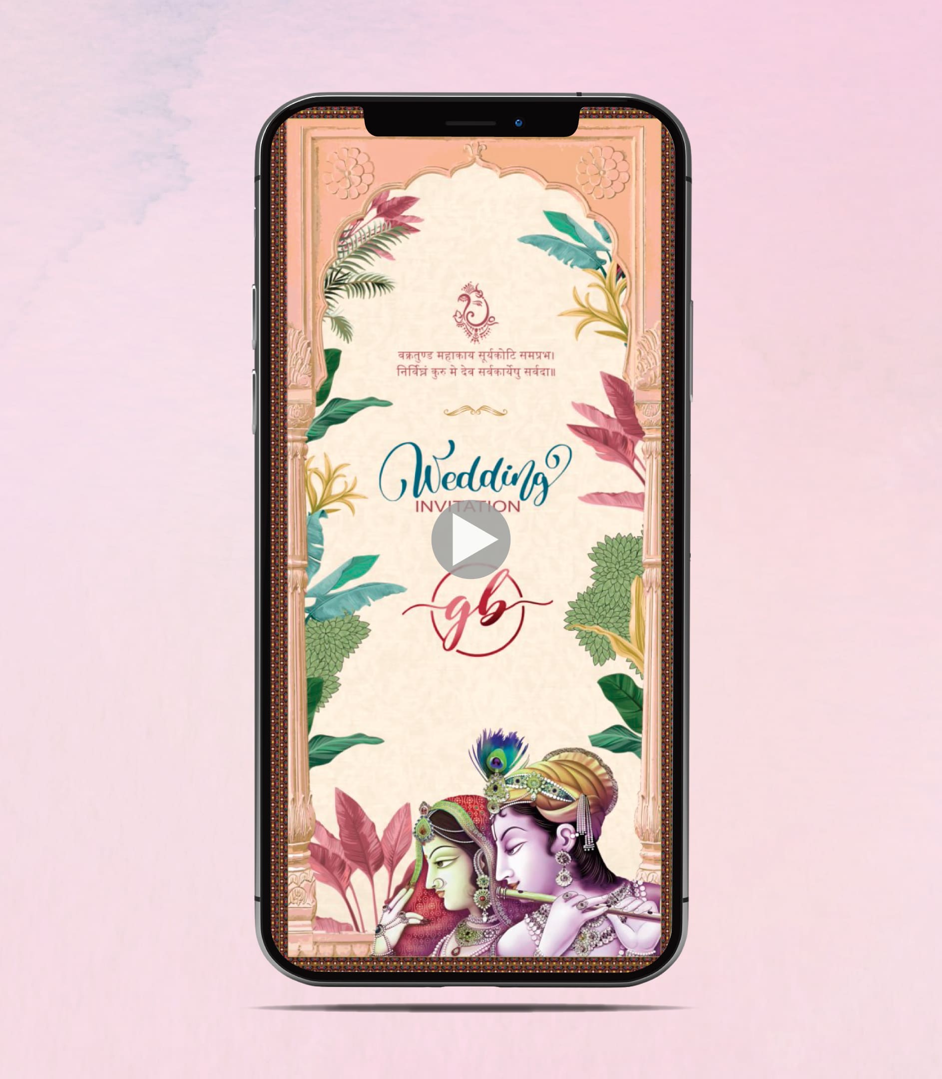 Beautiful Radha Krishna Wedding Invitation Video