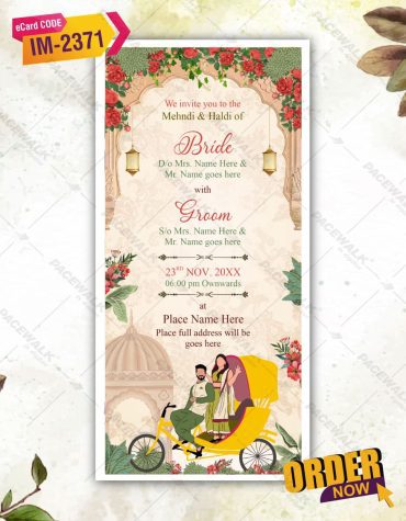 Floral Mehndi & Haldi Invitation Card