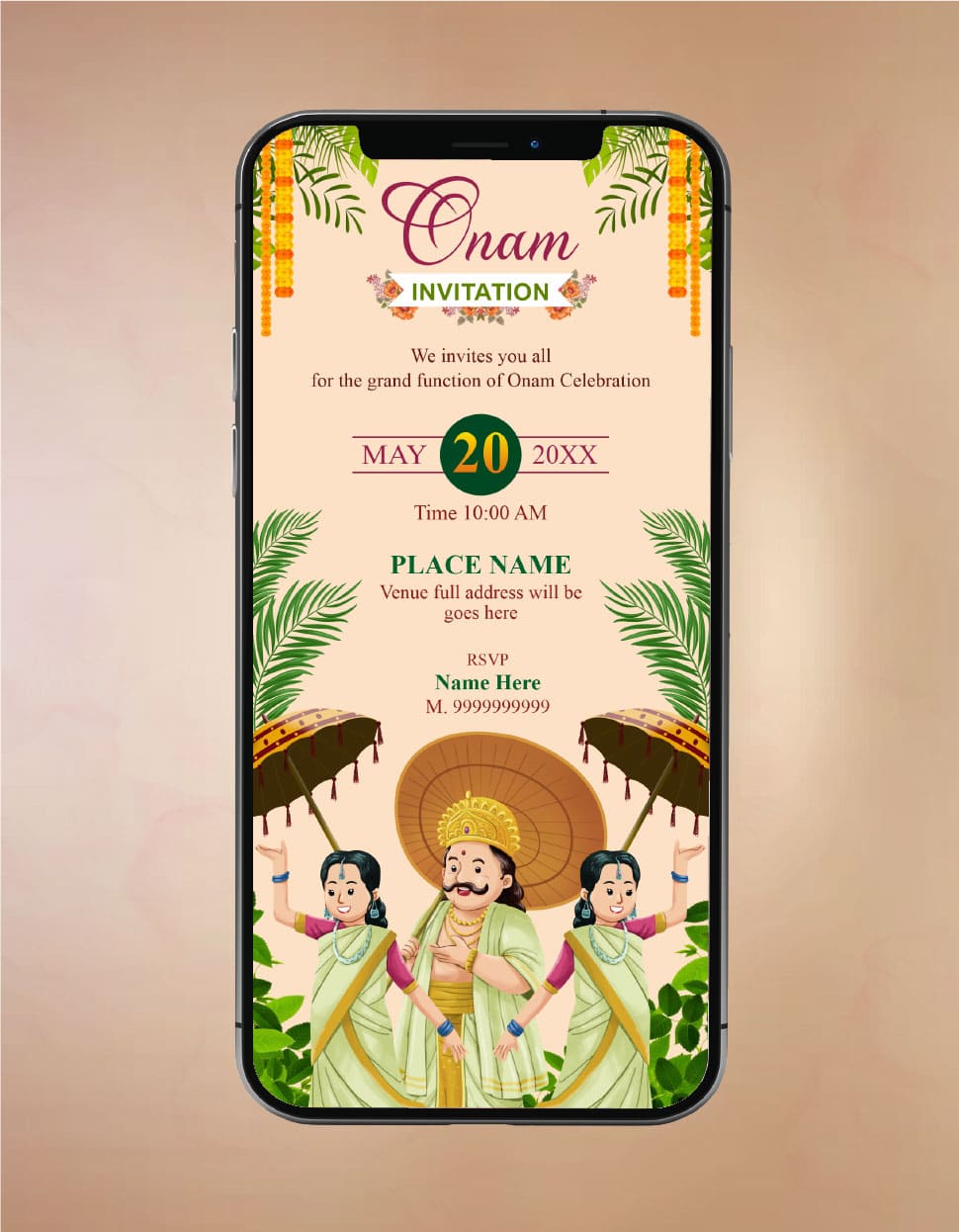 Onam Festival Invitation Card