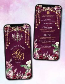 Rose Theme Wedding Invitation Card