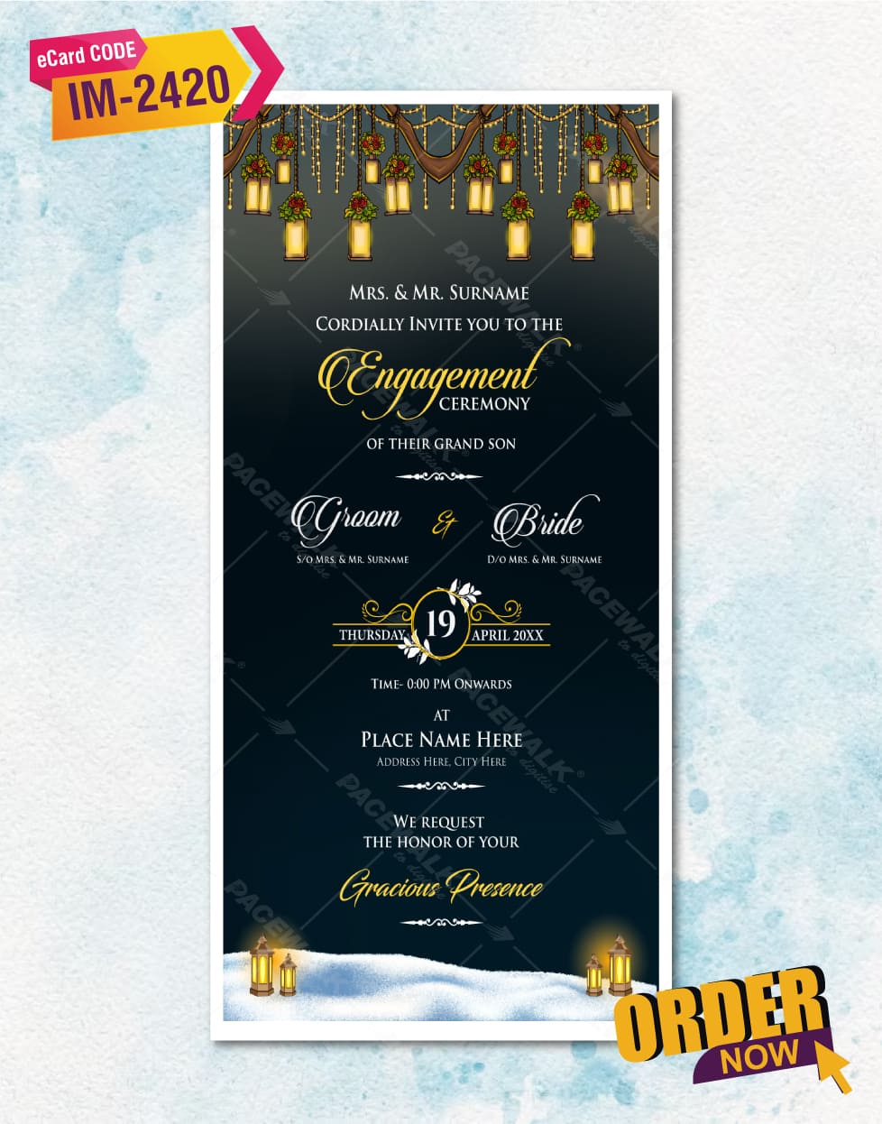 Caricature Engagement Invitations Online