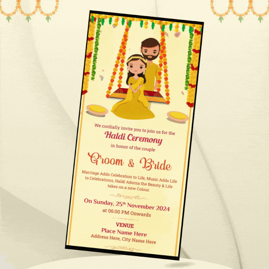 Haldi Invitation Gif