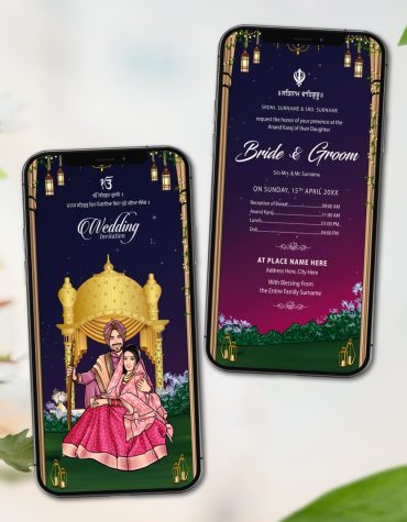 Caricature Sikh Wedding Invitation Card