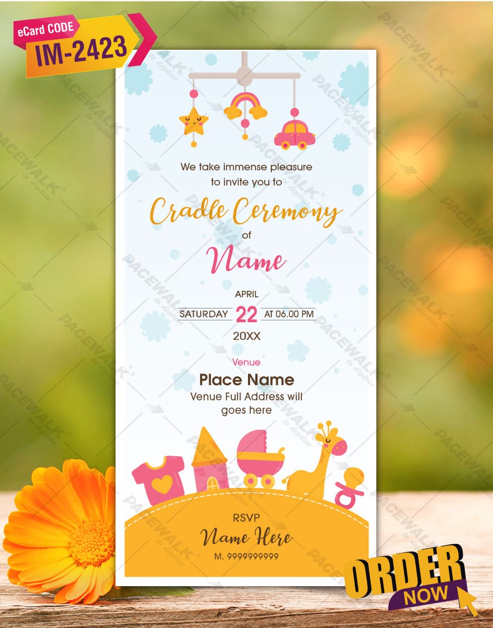 Cradle Ceremony Invitation Template