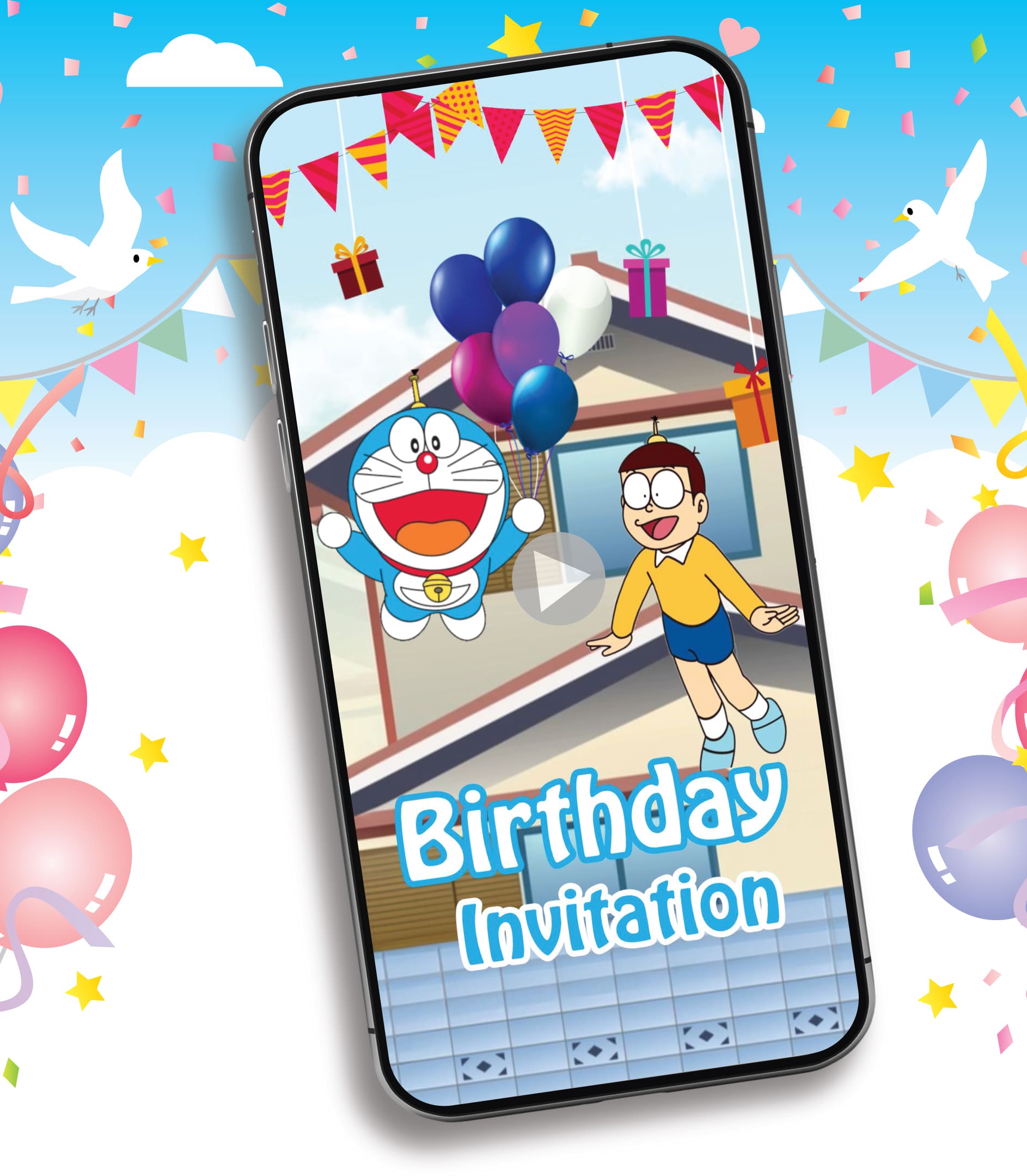 Doraemon Birthday Invitation Video