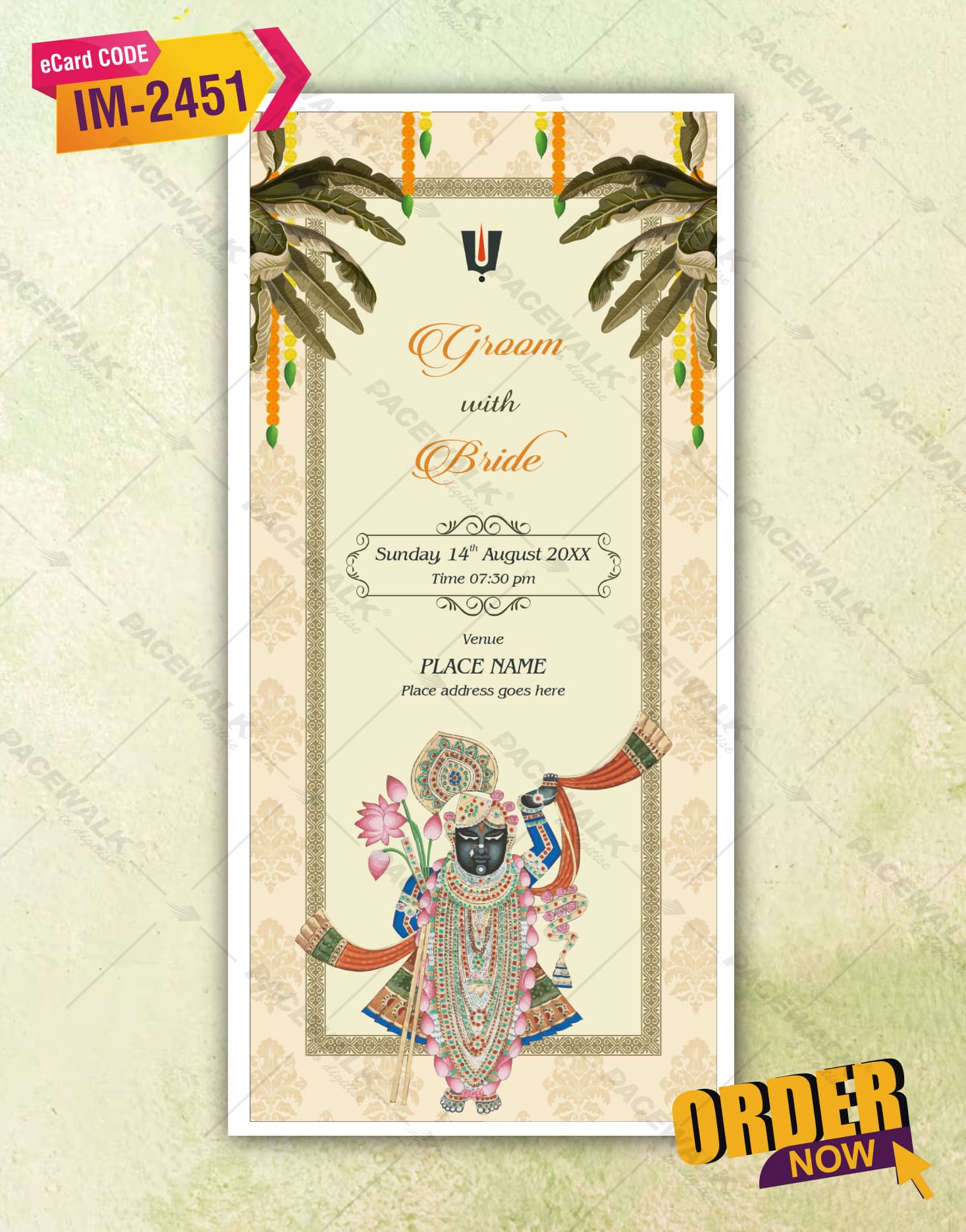 Shreenathji Theme Wedding Invitation