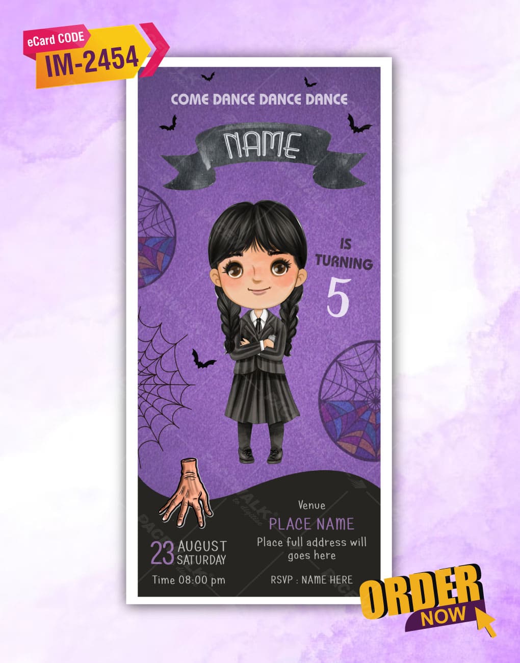 Wednesday Addams Birthday Invitation