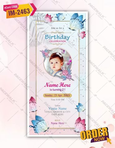 Butterfly Theme Birthday Invitation