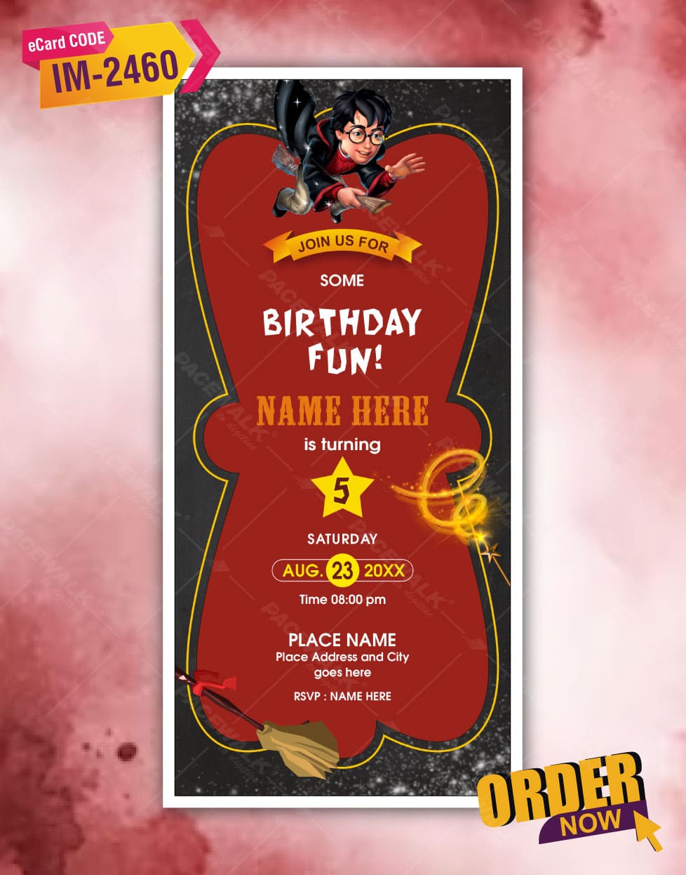 Harry Potter Birthday Invitation Card
