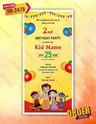 Chhota Bheem Birthday Party Invitation