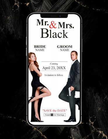 Mr And Mrs Smith Wedding Invitation Card,