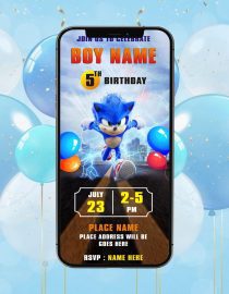 Sonic Birthday Party Invitation
