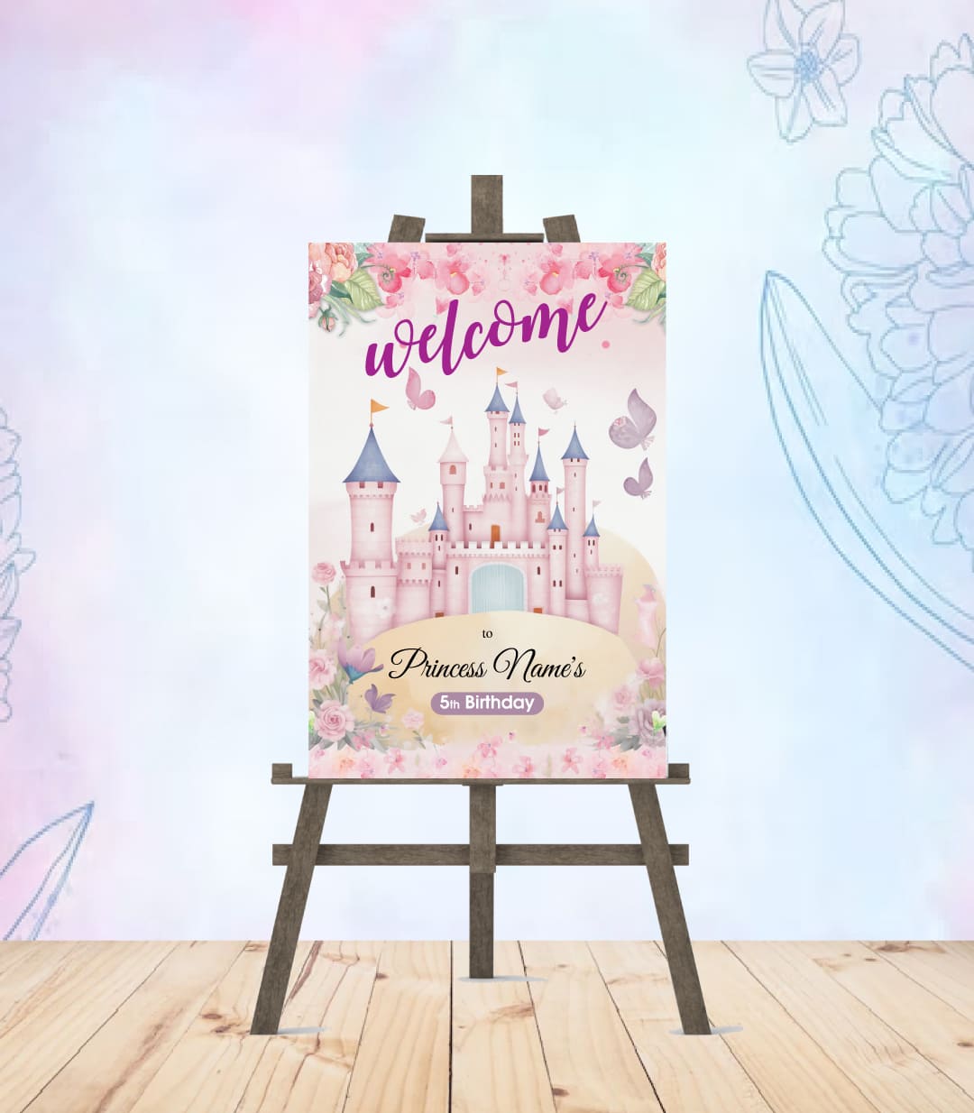 Princess Birthday Welcome Sign