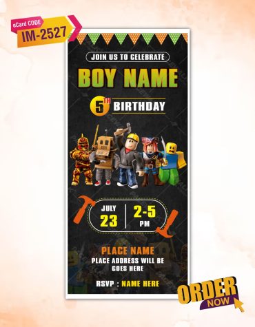 Roblox Birthday Invitation Card