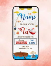The Big One Fishing Birthday Invitations