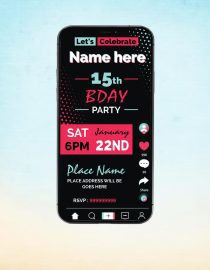 Tiktok Birthday Party Invitations