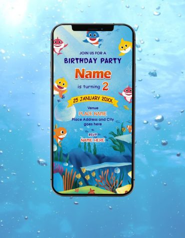 Baby Shark Birthday Invitation