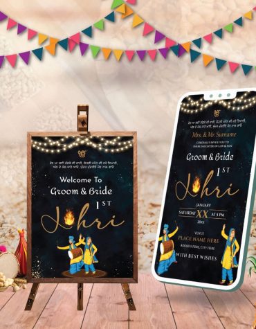 Buy Combo- Lohri Invitation Card & Lohri Signage Board