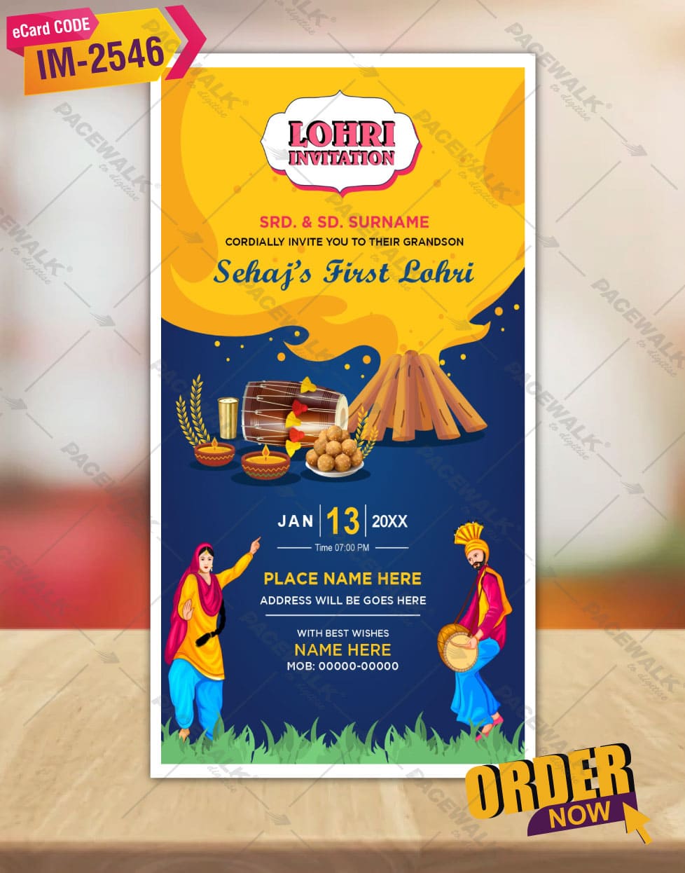 Baby 1st Lohri Invitation Card | IM-2546 - Image 2