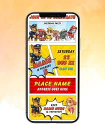 Paw Patrol Birthday Invitation Card