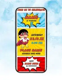 Ryan's World Birthday Invitation