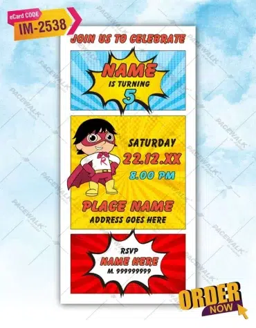 Ryan's World Birthday Invitation