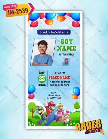 Super Mario Birthday Party Invite