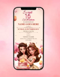 Disney Princess Birthday Invitation Card